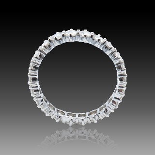 Alliance en Or gris 18 Cts avec 4,0 Cts Diamants Brillants G-VS .Taille 69.