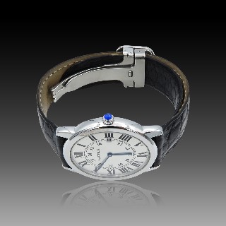 Montre Cartier Homme "Solo ronde" en acier quartz  vers 2000