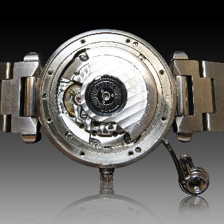 Montre Cartier Pasha 35 mm en acier. Automatique. Date Guichet - Vers 2010