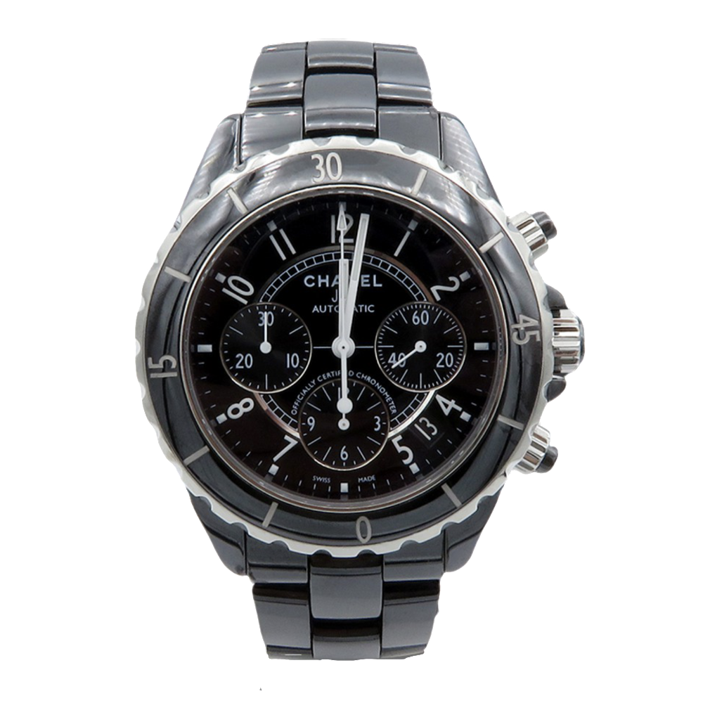 Montre Chanel J12 Chronographe Céramique noire Automatique 41mm. Montre Chanel J12 Chronographe Céramique noire Automatique 41mm.
