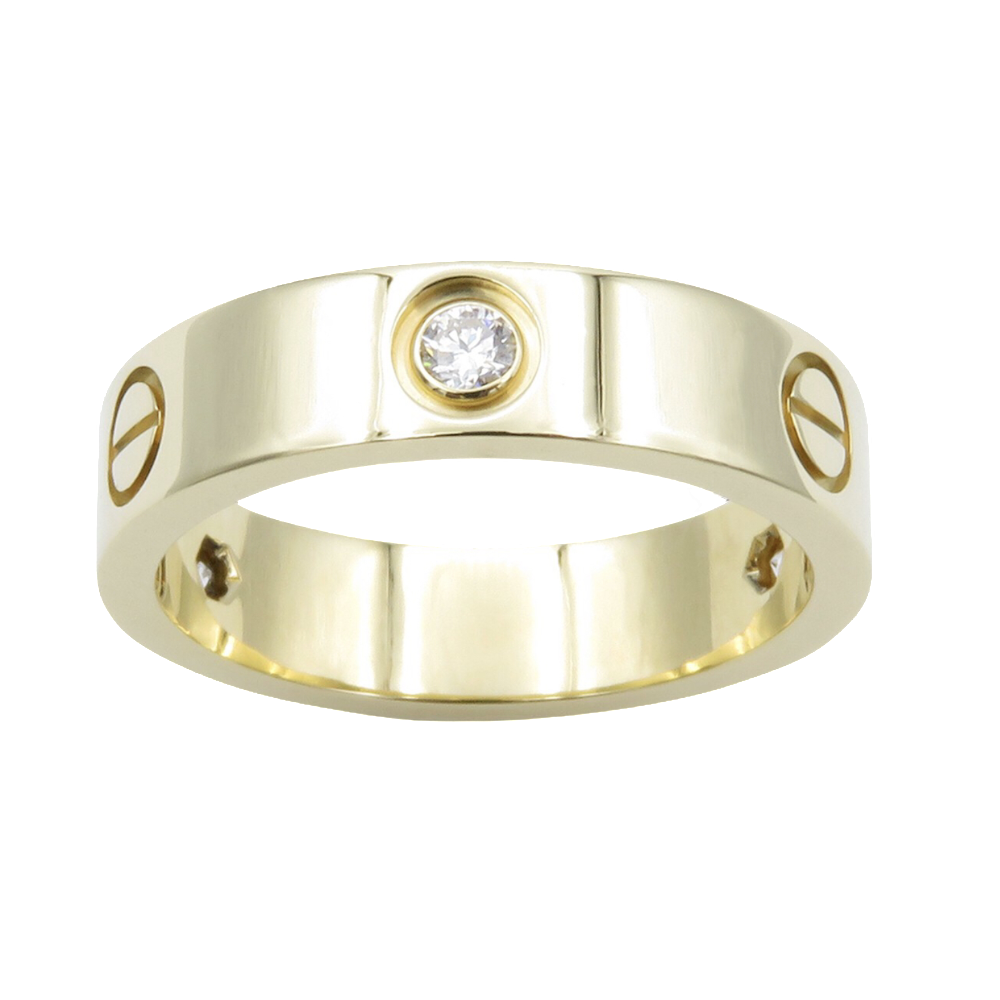 Bague Cartier Love Or jaune 18K et trois Diamants de 2019  Taille 61.