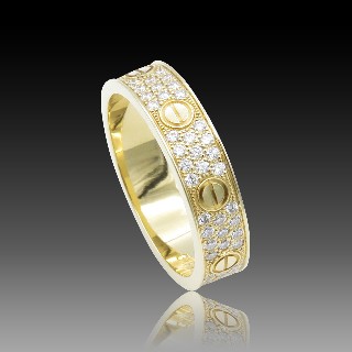 Bague Cartier Love Or jaune 18K et Pavé Diamants de 2019  Taille 53.