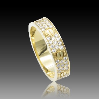 Bague Cartier Love Or jaune 18K et Pavé Diamants de 2019 Taille 53. Bague Cartier Love Or jaune 18K et Pavé Diamants de 2019 Taille 53.