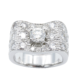 Bague Vangelder "ELBA" or gris 18k, 2,59 Cts de diamants  Prix Neuf : 14760€.