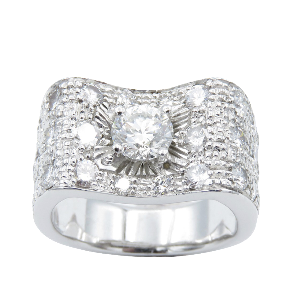 Bague Vangelder "ELBA" or gris 18k, 2,59 Cts de diamants  Prix Neuf : 14760€.