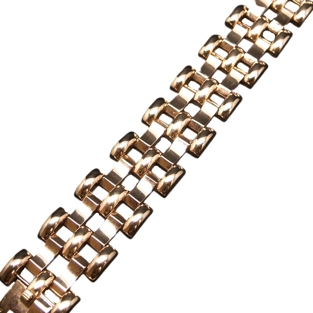 Bracelet Tank vers 1940 en or 18 carats. Poids : 62.70 Grs