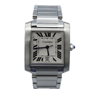 Montre Cartier Tank Française Acier Homme de 2000.  Automatique  