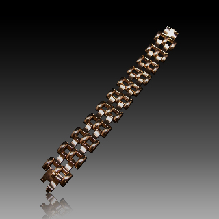 Bracelet Tank vers 1940 en or 18 carats. Poids : 62.70 Grs