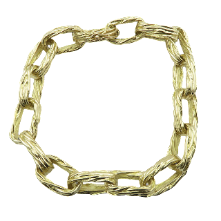 Bracelet en or jaune 18k massif . Poids : 45,40 Grs. 18,5 cm vers 1970