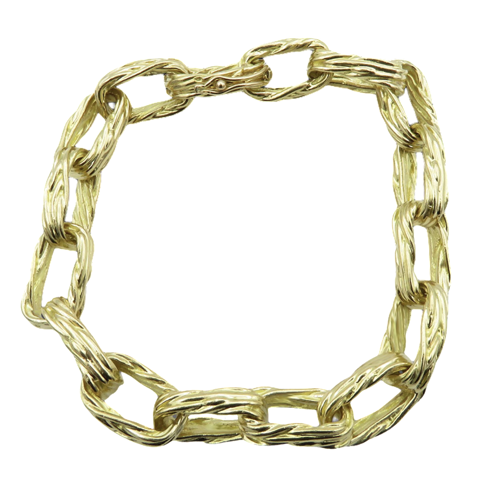 Bracelet en or jaune 18k massif . Poids : 45,40 Grs. 18,5 cm vers 1970