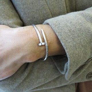 Bracelet Cartier "Juste un clou" en Or gris 18k . Taille 16. Vers 2018.