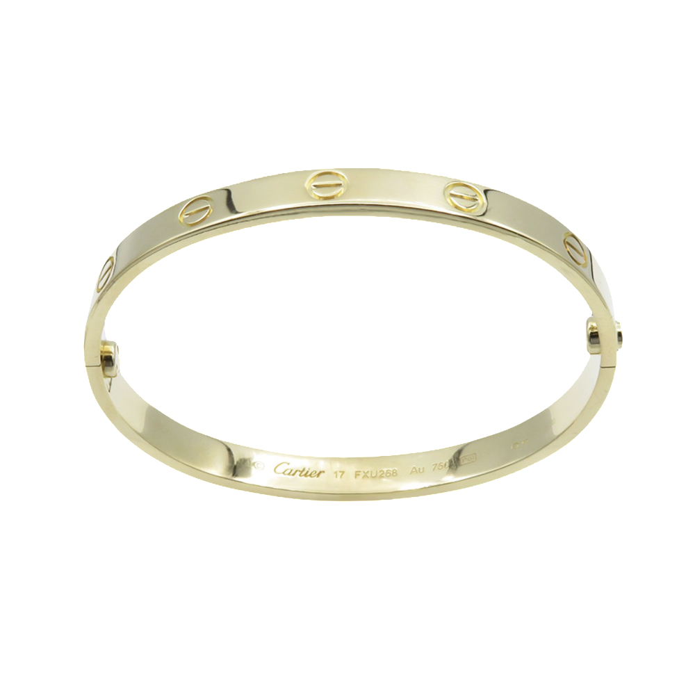 Bracelet Cartier Love Or jaune 18K . Taille 17.  Vers 2015