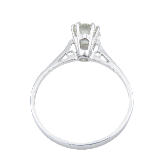 Solitaire en Or gris 18 Cts avec Diamant brillant 0,56 Cts I-SI1 (HRD)