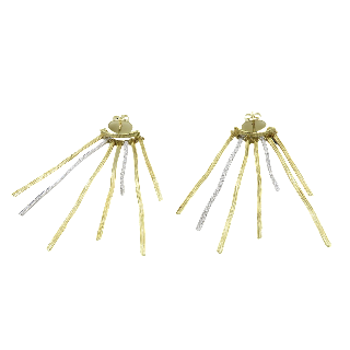 Boucles d'oreilles Roberto Coin Or jaune et gris 18k diamants brillants Boucles d'oreilles Roberto Coin Or jaune et gris 18k diamants brillants