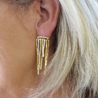 Boucles d'oreilles Roberto Coin Or jaune et gris 18k diamants .Prix neuf : 3900€