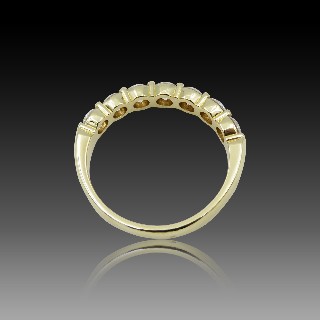 Demi Alliance or jaune 18k avec 1.26 Cts de Diamants Brillants . Taille 59/60.