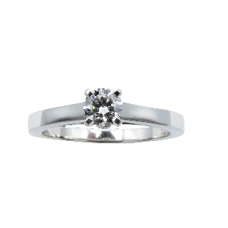 Solitaire Boucheron Beloved en platine avec Diamant de 0.30 Ct. F/VVS. Taille 53 Solitaire Boucheron Beloved en platine avec Diamant de 0.30 Ct. F/VVS. Taille 53