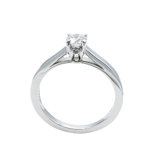 Solitaire Boucheron Beloved en platine avec Diamant de 0.30 Ct. F/VVS. Taille 53