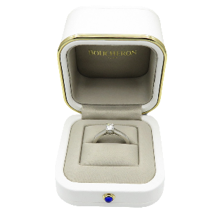 Solitaire Boucheron Beloved en platine avec Diamant de 0.30 Ct. F/VVS. Taille 53