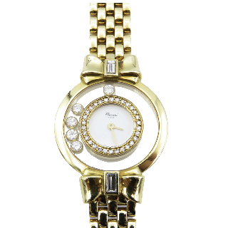   Montre Chopard Happy Diamonds Or jaune 18k et diamants Dame vers 1995. Prix neuf : 19900€