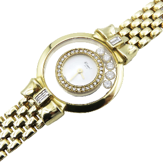   Montre Chopard Happy Diamonds Or jaune 18k et diamants Dame vers 1995. Prix neuf : 19900€