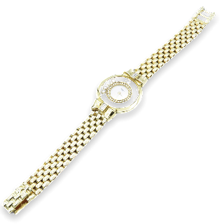   Montre Chopard Happy Diamonds Or jaune 18k et diamants Dame vers 1995. Prix neuf : 19900€