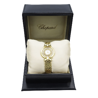   Montre Chopard Happy Diamonds Or jaune 18k et diamants Dame vers 1995. Prix neuf : 19900€