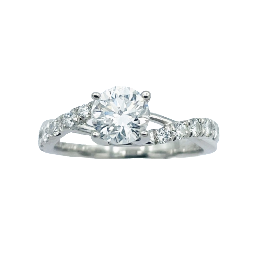 Solitaire en or gris 18k avec Diamant de 0,70 Ct .D/VS2 + 0,28 Cts. Taille 48. Solitaire en or gris 18k avec Diamant de 0,70 Ct .D/VS2 + 0,28 Cts. Taille 48.