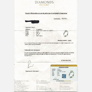 Solitaire en or gris 18k avec Diamant de 0,70 Ct .D/VS2 + 0,28 Cts. Taille 48. Solitaire en or gris 18k avec Diamant de 0,70 Ct .D/VS2 + 0,28 Cts. Taille 48.