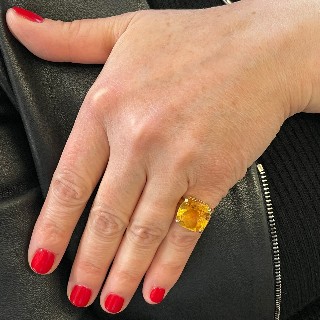 Bague Tiffany & Co Sparklers Cocktail Citrine en Or Jaune 18k. Taille 49-50