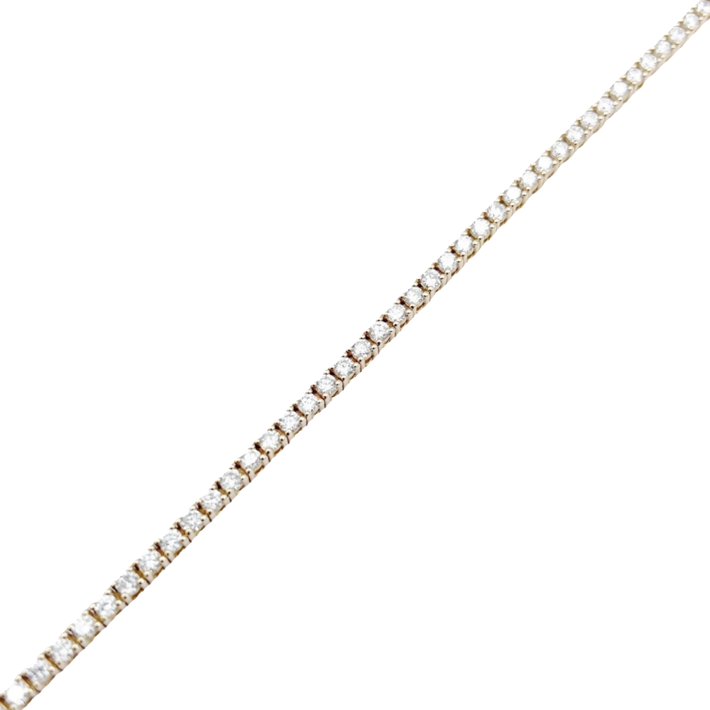 Bracelet ligne en or rose 18k avec 1.38 Cts de Diamants brillants. G-VS