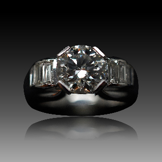 Solitaire en platine avec Diamant brillant 2.06 Cts qualité I-SI2 . Solitaire en platine avec Diamant brillant 2.06 Cts qualité I-SI2 .