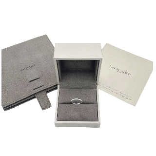 Alliance Chaumet "Empilable" Full pavé Diamants. Or gris 18k .Taille 51.