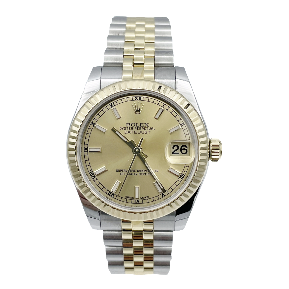 Montre Rolex Oyster Datejust 31mm Dame en Or jaune 18k et Acier de 2018. Full Set