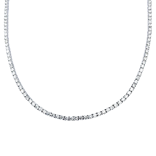 Collier Ligne Or gris 18k avec 10,03 Cts de Diamants brillants  . 43 cm