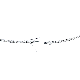 Collier Ligne Or gris 18k avec 10,03 Cts de Diamants brillants  . 43 cm