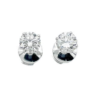 Puces d'oreilles Diamants 2 x 0.40 Cts H-SI en Or gris 18k Puces d'oreilles Diamants 2 x 0.40 Cts H-SI en Or gris 18k