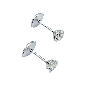 Puces d'oreilles Diamants 2 x 0.40 Cts H-SI en Or gris 18k Puces d'oreilles Diamants 2 x 0.40 Cts H-SI en Or gris 18k