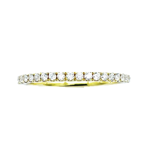 Alliance en Or jaune 18 Cts avec 0.36 Cts Diamants Brillants G-VS .Taille 51.