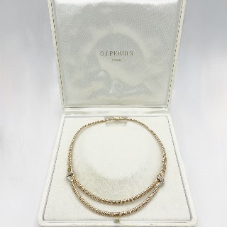 Collier OJ Perrin vers 1965 , Tubogaz Vers 1965 en Or, Platine et Diamants.