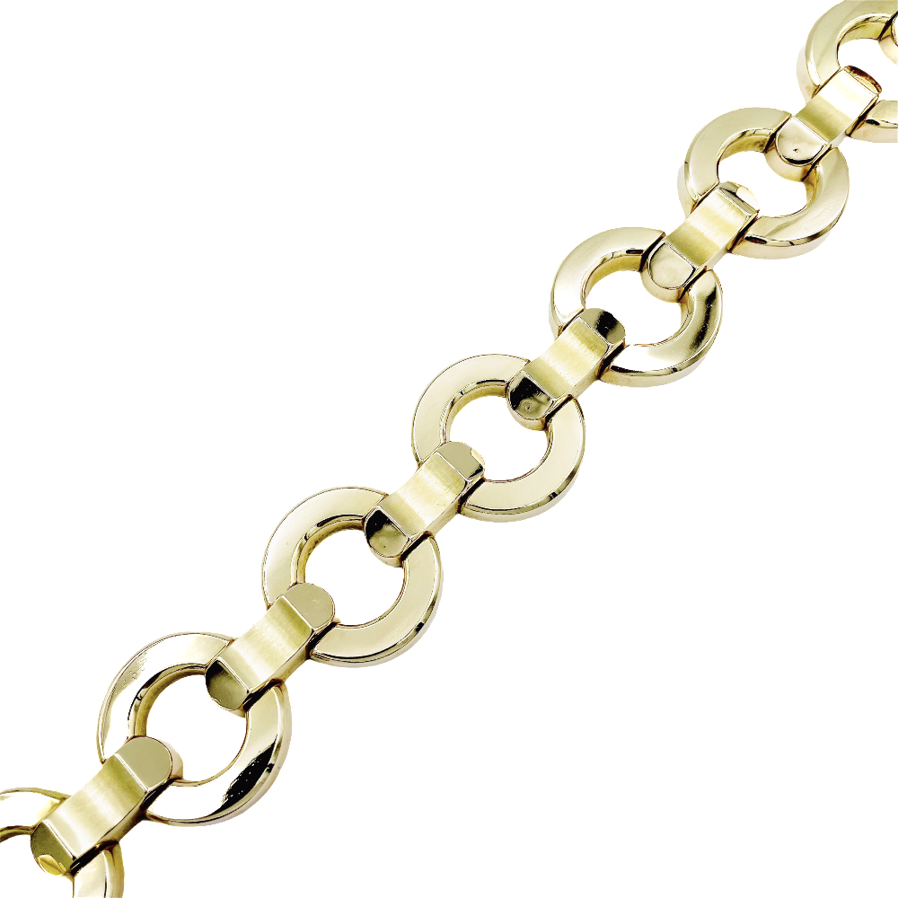 Bracelet articulé en or jaune 18k vers 1965 Poids : 42,50 Grs