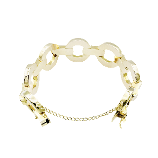 Bracelet articulé en or jaune 18k vers 1965 Poids : 42,50 Grs