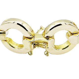 Bracelet articulé en or jaune 18k vers 1965 Poids : 42,50 Grs