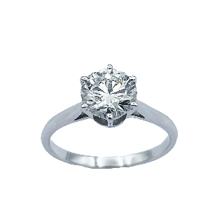 Solitaire en or gris 18k avec Diamant de 1,01 Ct .G-VVS1 (GIA)  Taille 48.