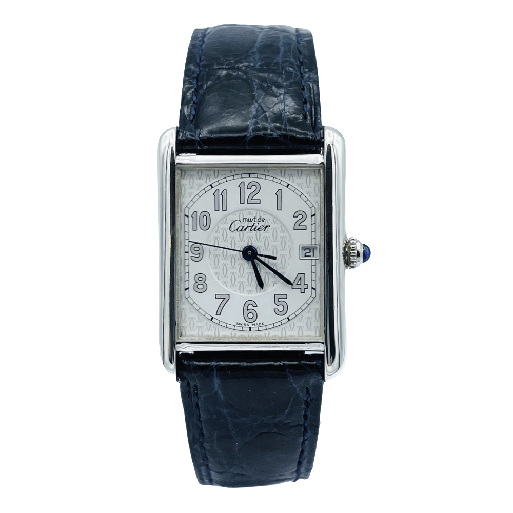 Montre Cartier Must Tank en Argent Homme vers 2000. Quartz . Réf : 2414.