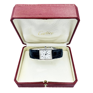 Montre Cartier Must Tank en Argent Homme vers 2000. Quartz . Réf : 2414.