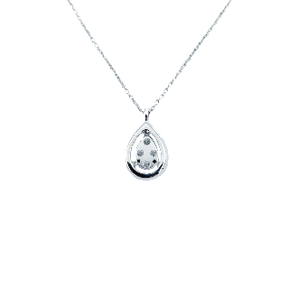 Collier pendentif en forme de poire en or gris 18 Cts avec 0,32 Cts de Diamants brillants . Collier pendentif en forme de poire en or gris 18 Cts avec 0,32 Cts de Diamants brillants .