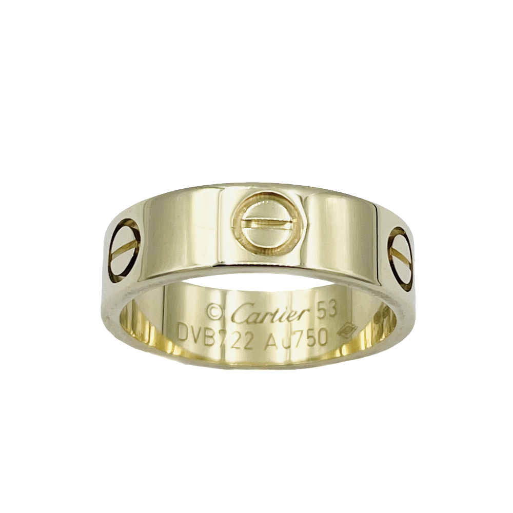 Bague Cartier Love en Or jaune 18k  Taille 53. Prix neuf : 1730€.