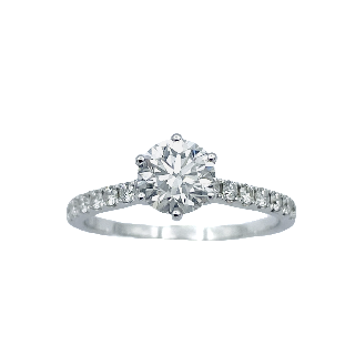 Solitaire Or gris 18k  Diamant de 0,80 Ct  F-VS2 (GIA)  