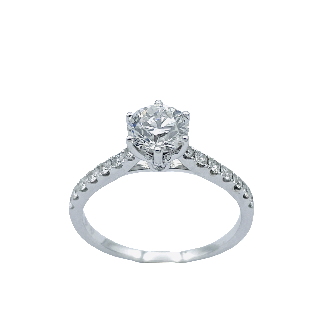 Solitaire Or gris 18k  Diamant de 0,80 Ct  F-VS2 (GIA)  